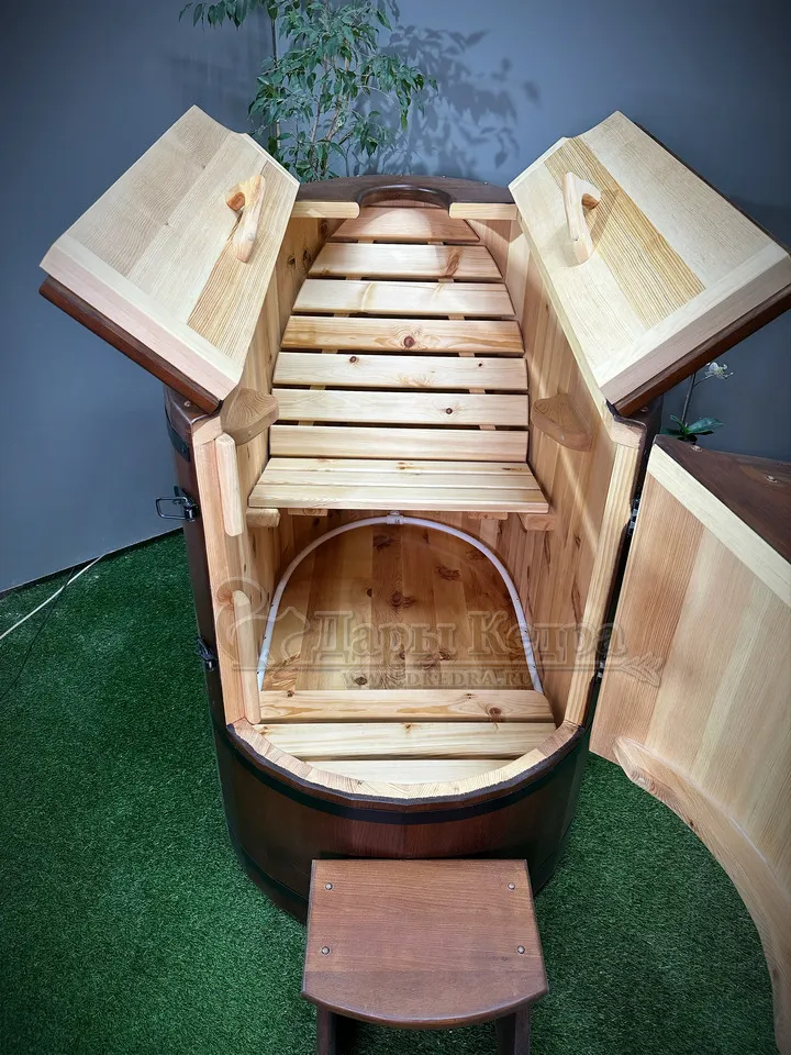 Готовый комплект «Комфорт»: кедровая бочка с парогенератором + био-защита изнутри и снаружи