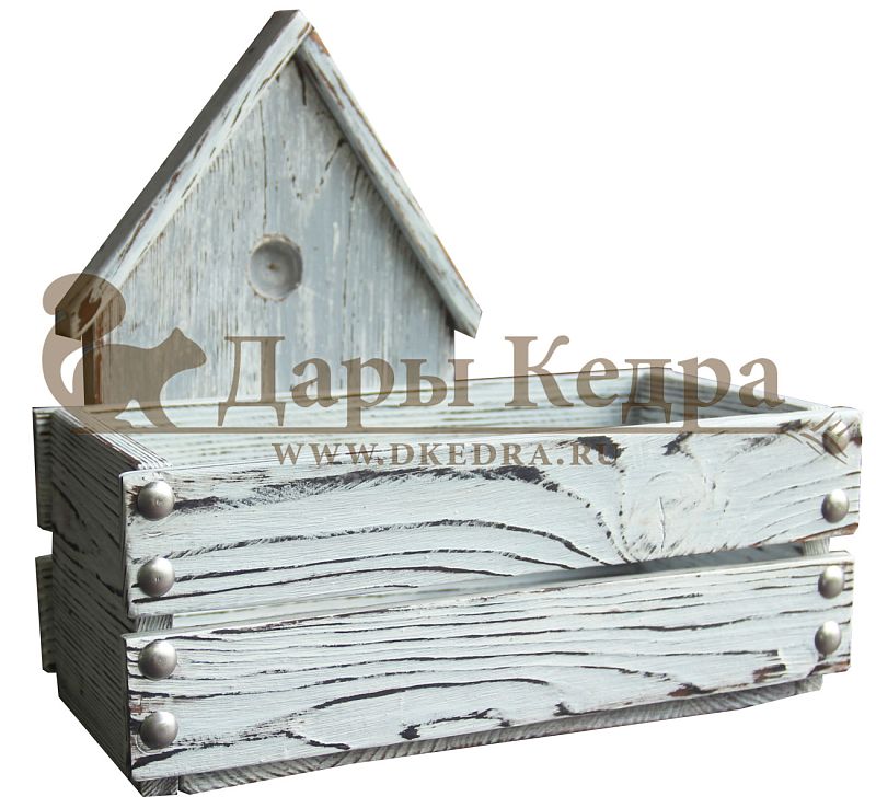 Деревянный ящик-домик